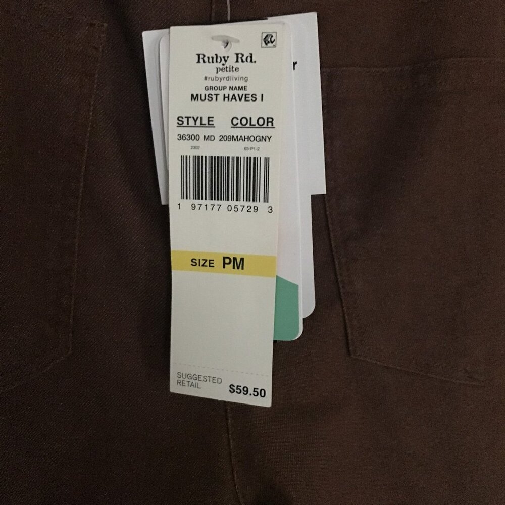 Ruby Rd. Brown Slim Straight Pants - Picture 3 of 3